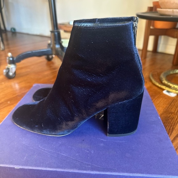Stuart Weitzman Shoes - Stuart Weitzman Bacari Navy Velvet Boots 7 (final price)
